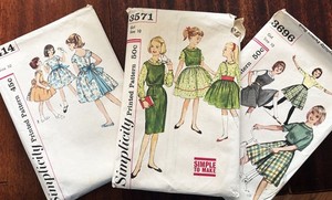 Simplicity Sewing Patterns, Girl's size 10 - Vintage  - #3696, #3571, #4414