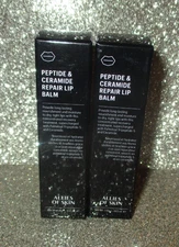 2x Allies of Skin PEPTIDE & CERAMIDE REPAIR LIP BALM 0.13 OZ NIB