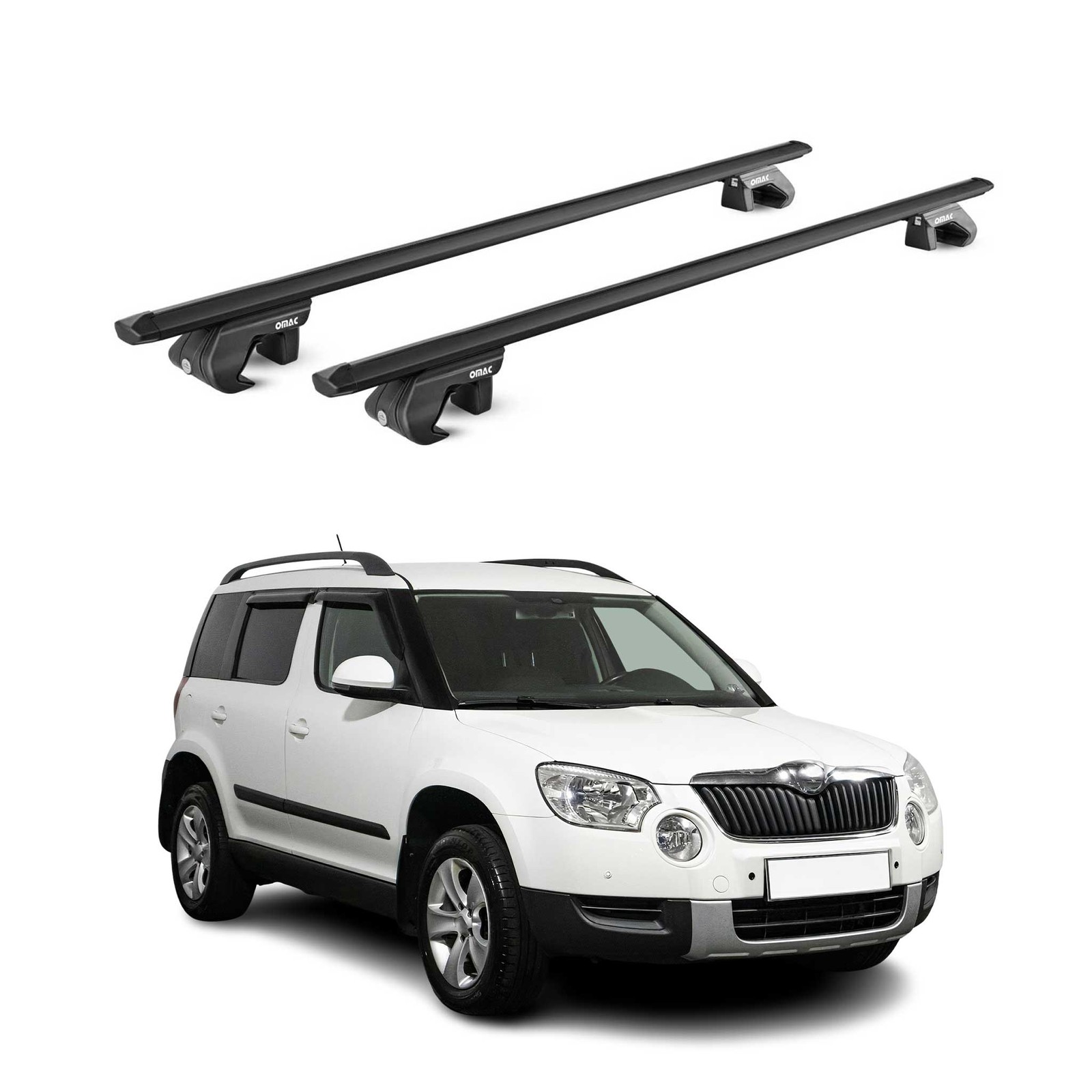 Barres de toit alu Skoda Yeti 5L profil aérodynamique noir