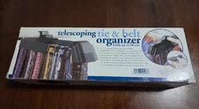 NEW Closet Mount Telescoping Tie and Belt Organizer, Holds 60 Ties