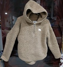 Abercrombie  Fitch Kids Sherpa Quarter-Zip Hoodie Beige/Taupe Size 15/16