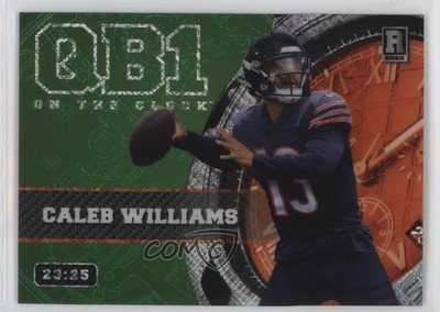 2023 QB1 On the Clock Green - Orange Cross Hatch Foil 23/25 Caleb Williams 03rx