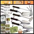 6PCS Heavy Duty Stainless Steel Garden Tool Set, Hand Tools with Ropes, Ideal fo