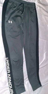 Mens Under Armour Jogger Pants Small Brawler Warm Up Sweatpants Black Gray Loose