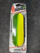 Vintage LUHR JENSEN 6" #00 Jensen Dodger Chartreuse/S/Green Sealed Lure - NEW