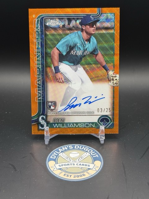 2025 Topps Chrome Update Ben Williamson #RA-BW Orange Wave Refractor Autogramm /25