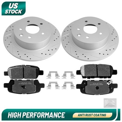 6PCS 291mm Rear Disc Rotors Ceramic Brake Pads Kit For Juke Altima Sentra Maxima