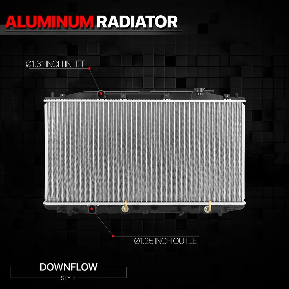 Repuesto de radiador de refrigeración de núcleo de aluminio estilo OE de 1 fila para 09-14 Acura TSX Foto 2 de 4
