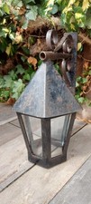 Vintage Rustic Cast Iron Porch Light Lantern Rustic New glass needs wiring up