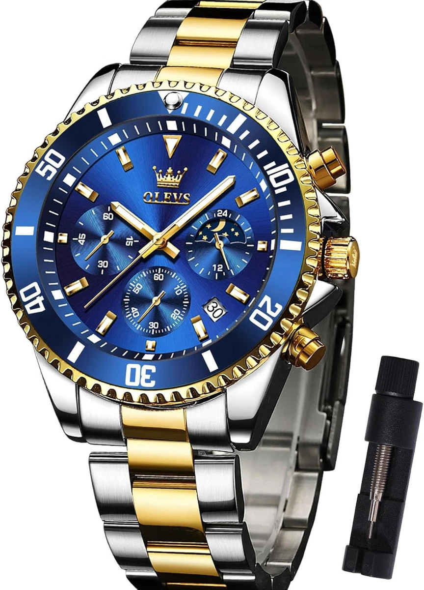 Orologi cronografi da uomo con quadrante grande in acciaio inossidabile, orologio da uomo impermeabile con scheletro