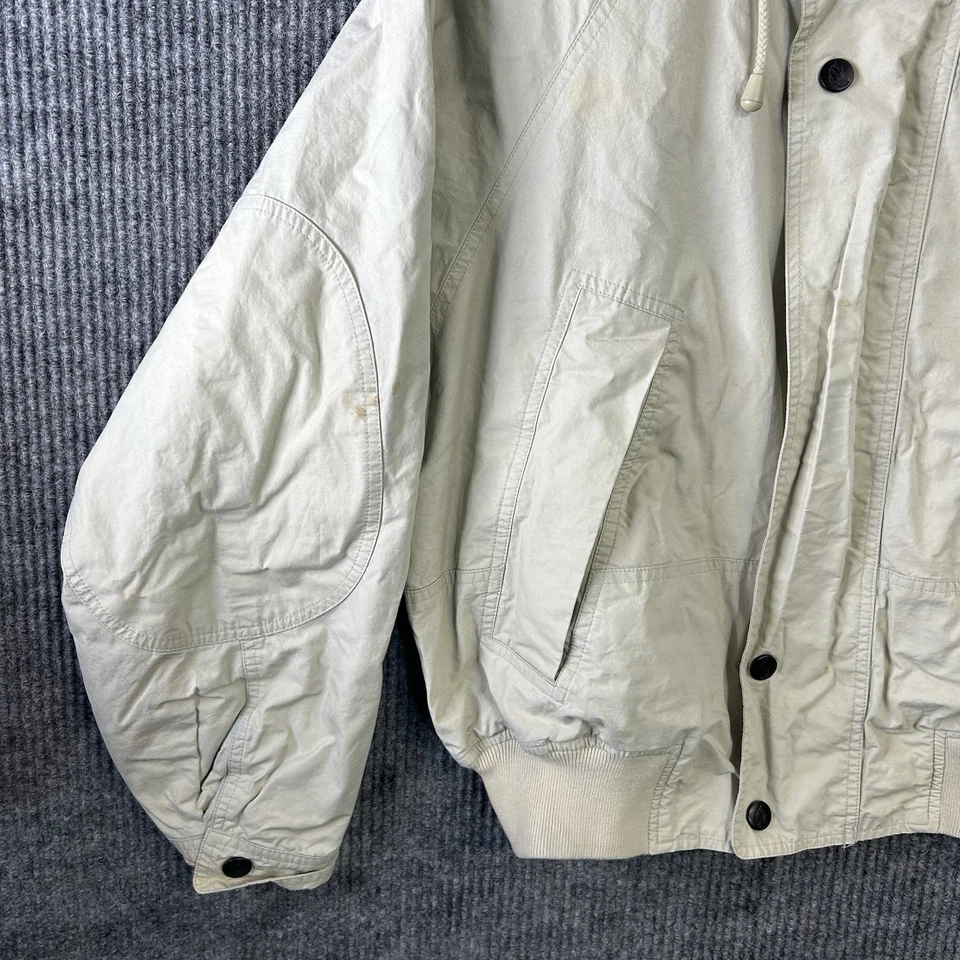 Chaqueta de Vela Nautica Vintage Hombre Grande Beige Cremallera Con Capucha Foto 3 de 4
