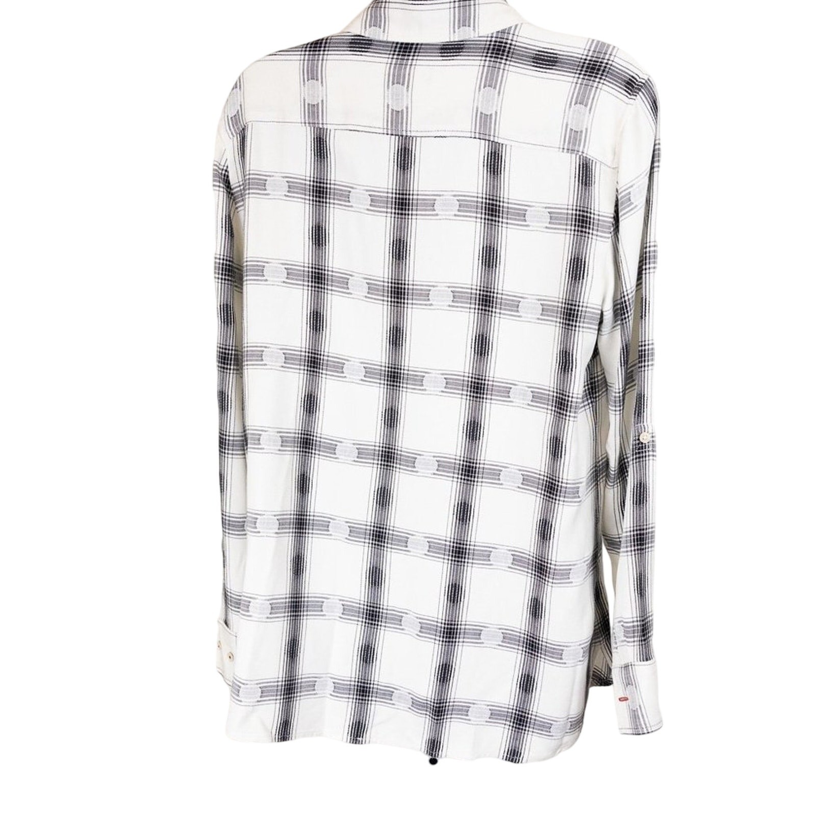 Talbots Oversized Plaid Button Down Blouse, Medium - image 5