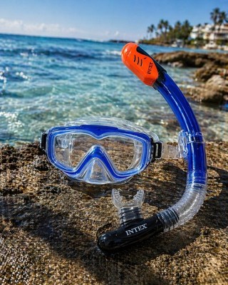 Intex Swimming Pool Silicone Aqua Pro Goggle & Snorkel Swim Set
