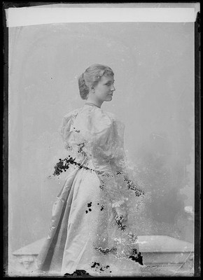 Photo:Aileen Wilcox Portrait Woman in White Dress c1900