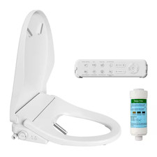Electric Bidet Seat for Elongated Toilets with Warm Water Wash, Warm Air Dryer,