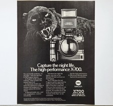 Vintage 1984 Minolta X-700 Camera Print Ad Black Panther Capture the Night Life