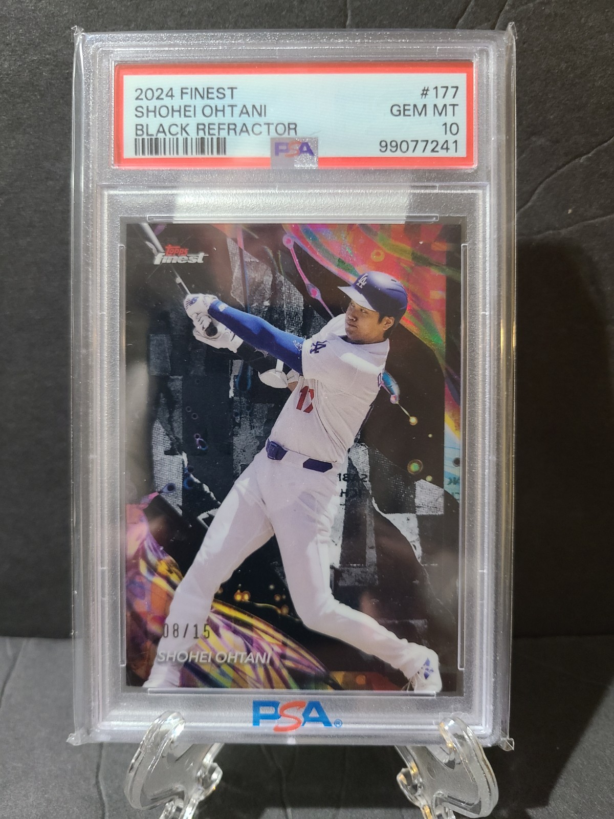 2024 Topps Finest #177 Shohei Ohtani BLACK Refractor PSA 10 #5/15, LOW LOW POP!