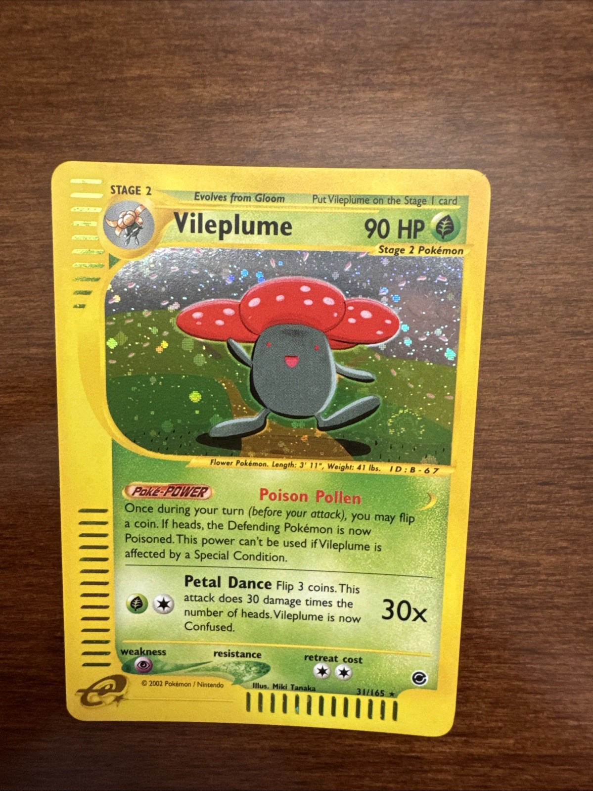 Vileplume 31/165 Holo Rare Pokémon Expedition Base Set Swirl Holo (NM condition)