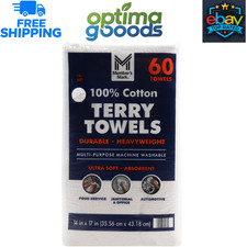 Member's Mark 100 Cotton Terry Towels, 14" x 17", 60 Count, Cleaning Cloths
