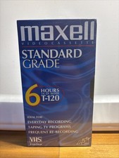 Maxwell Video Cassette Blank New 6 Hrs In EP Mode T-120 Standard Grade 246m