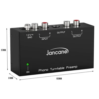 Jancane 221-B Mini Phono Preamp for Turntable Stereo Audio Preamplifier RCA TRS - Image 1 of 4