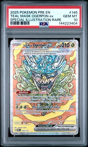 2025 POKEMON PRE EN-PRISMATIC EVOLUTIONS #145 TEAL MASK OGERPON EX PSA 10