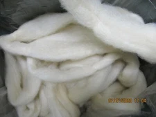 White Coopworth Wool Roving with long staple -   Free Shipping