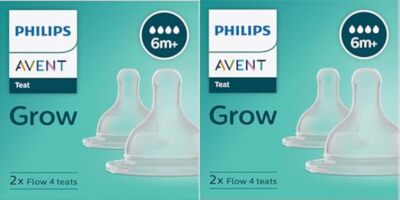 Philips Avent Grow Bottle 6M+ Flow Teat-Pack of 4 (SCY098/02)