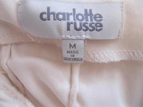 LACE Shorts JUNIORS Size M Zippers Cream Hot Pants Charlotte Russe Sexy - Picture 4 of 7