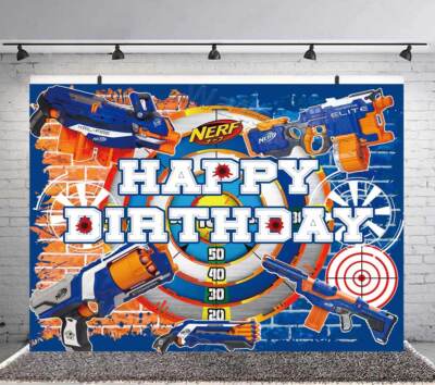 Nerf Kinder Geburtstag Partyzubehör Banner Hintergrund Hochwertiges Vinyl 7x5ft