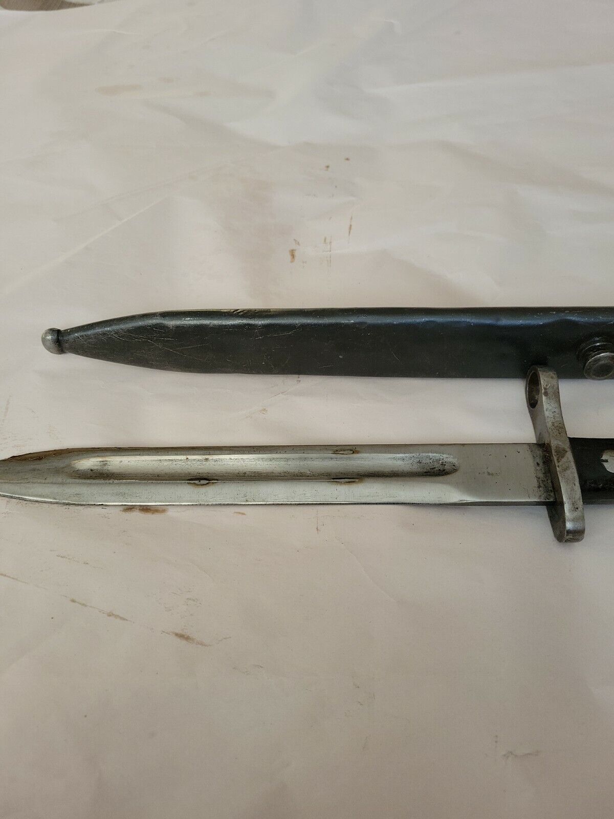 Vintage Bayonet with Scabbard unbranded 1316 pre owned condition CC1