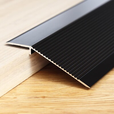 Trimold Aluminium Bodenübergangsleiste Bodenbelag Reduzierstück (0,9m x 100mm, schwarz)
