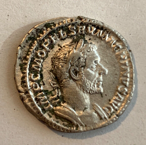 RÖMISCHES REICH: MACRINUS / Denar 217-218 / FIDES MILITVM / 4 Feldzeichen/2507 - Imagen 5 de 8