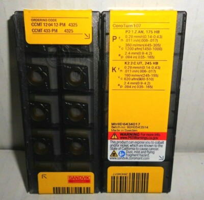 Sandvik Inserts CCMT 120412-PM 4325 Inserts ***New***