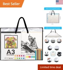 19x25 Artist Supply Organizer Bag - Protective Zippered Folder, 3 Pack Bundle