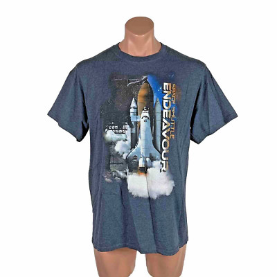 Vintage Space Shuttle Endeavour Astronaut Launch Samuel Oschin NASA t-shirt L