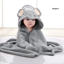 Toddler Baby Hooded Bath Towels Newborn Kids Bathrobe Soft Beach Towel Large