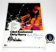 ANDREW ROBINSON SIGNED 'DIRTY HARRY' SCORPIO 11x17 MOVIE POSTER BECKETT BAS COA