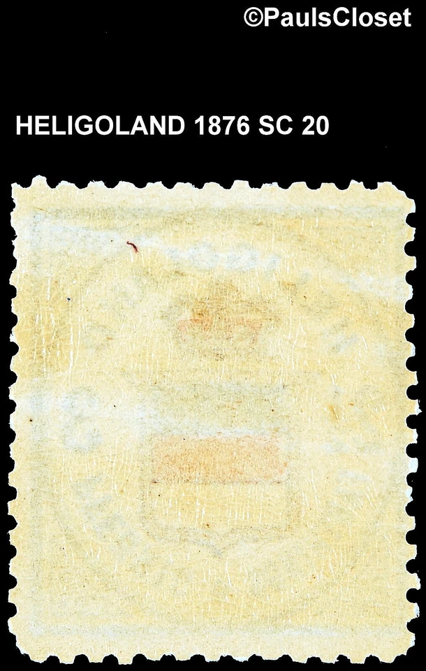 HELIGOLAND 1876 SC 20 BRASÃO VERDE PROFUNDO E VERMELHO MAÇANTE 3pf MNH OG - Imagem 2 de 2