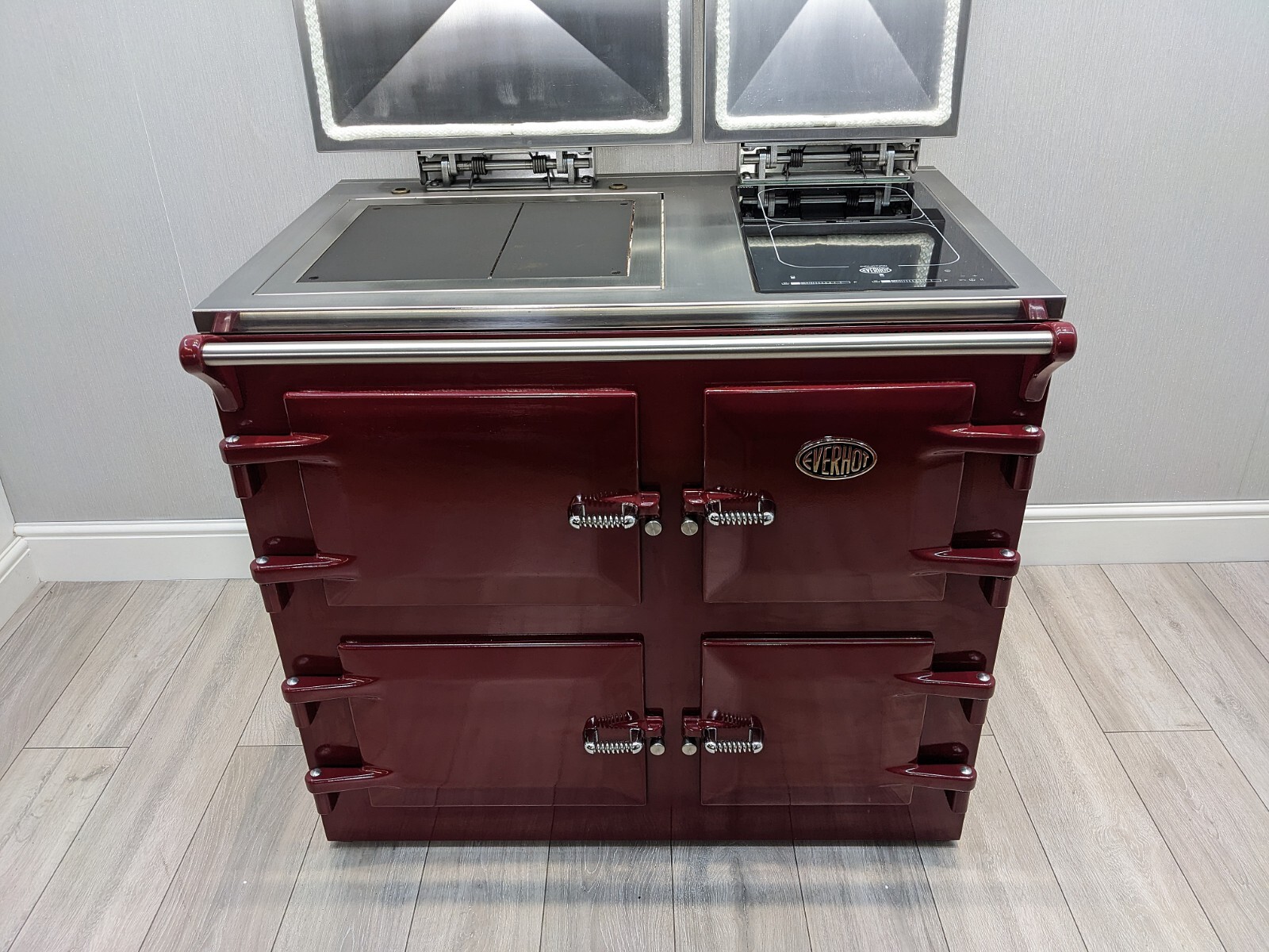 EVERHOT 100i ALL ELECTRIC RANGE COOKER 13 AMP WITH ECO MODE IN BURGUNDY