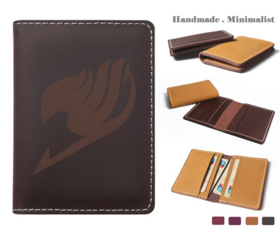 Anime Fairy Tail Men Genuine Leather Money Wallet Mini Slim Credit Card Holder