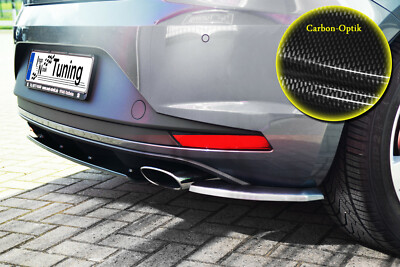 Heckansatz Diffusor Seitenteile für Seat Leon 3 5F Cupra R Carbon Optik