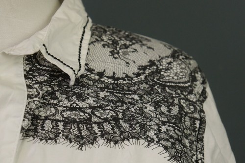 Elisa Cavaletti White Embriodered Long Sleeve Blouse Shirt Size L - Picture 10 of 22