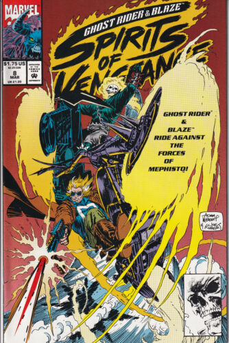 GHOST RIDER / BLAZE: SPIRITS OF VENGEANCE Vol. 1 #8 March 1993 MARVEL Comics - Afbeelding 1 van 2