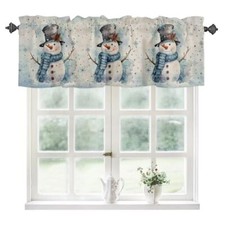 Blue Snowman Kitchen Curtains Valances for 54"W x 18"L Pack of 1 Bluesnowman