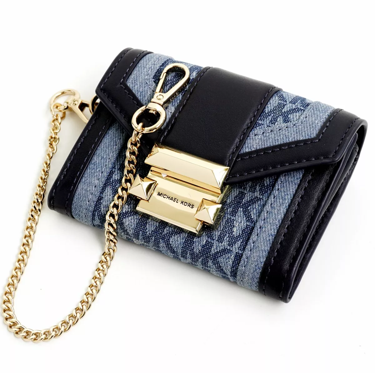 Michael Kors Purse Wallet Whitney Caryall Sm Chain Lth Envelop New
