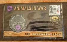AUSTRALIA PNC 2015 ANIMALS IN WAR - OUR FORGOTTEN HEROES PIGEONS MEDALLION LF316