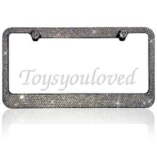 8 Row Clear Crystal Bling License Plate Frame made with Swarovski Elements