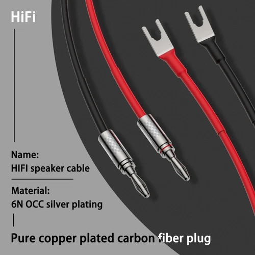 Par de cables de altavoz enchapados en plata 6N OCC enchufe banana y cable de altavoz de audio HiFi - Imagen 14 de 17