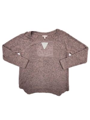 Juicy Couture Size Medium Pink Womens Knit Long Sleeve Stud Casual Shirt